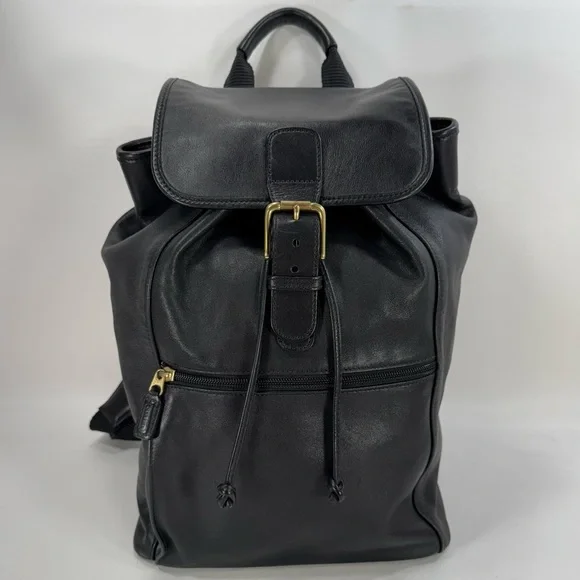 Coach | Bags | Vintage Coach Black Leather Drawstring Buckle  display picture 1